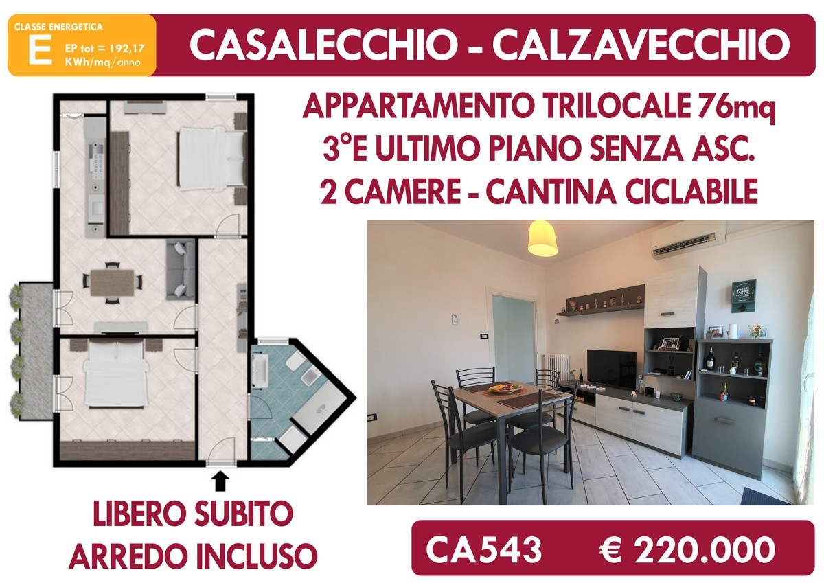 Appartamento in vendita a Casalecchio di Reno, 3 locali, prezzo € 220.000 | PortaleAgenzieImmobiliari.it