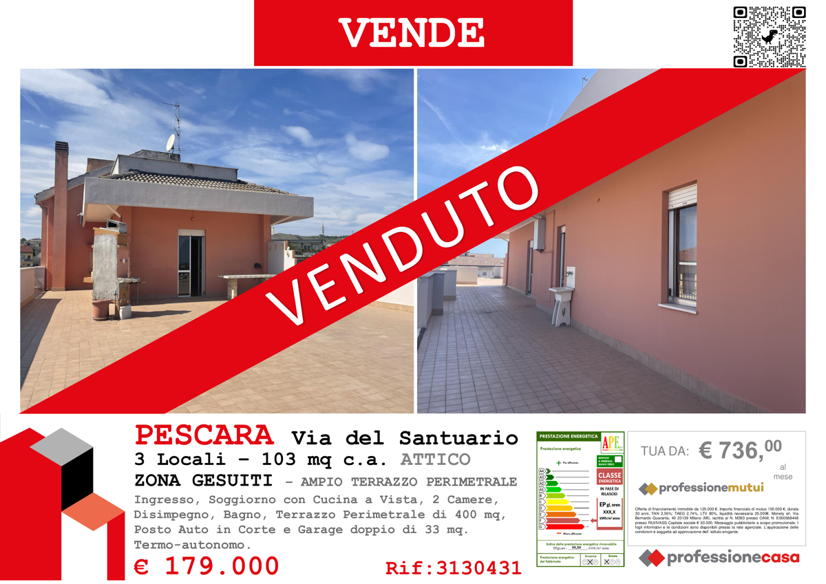 Attico / Mansarda in vendita a Pescara, 3 locali, prezzo € 179.000 | PortaleAgenzieImmobiliari.it