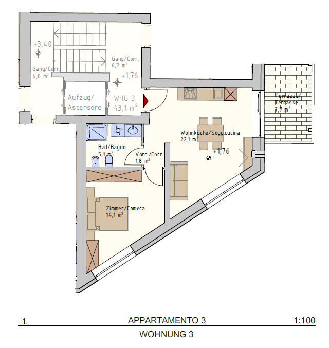 Appartamento in vendita a Ora, 2 locali, zona Località: Ora, prezzo € 240.000 | PortaleAgenzieImmobiliari.it