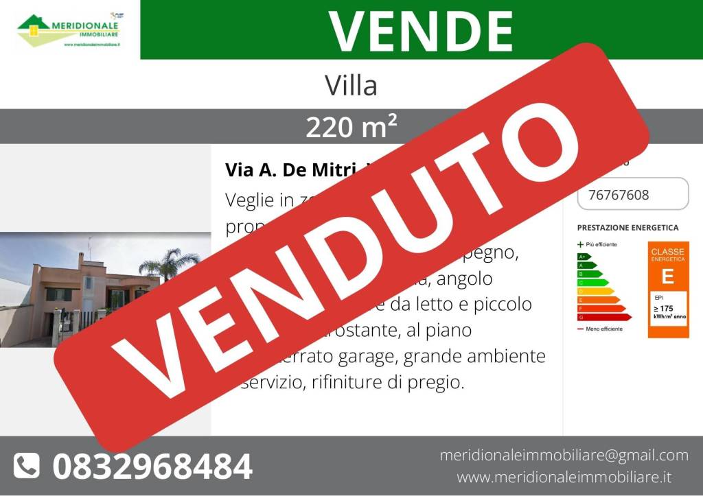 Villa in vendita a Veglie, 6 locali, Trattative riservate | PortaleAgenzieImmobiliari.it